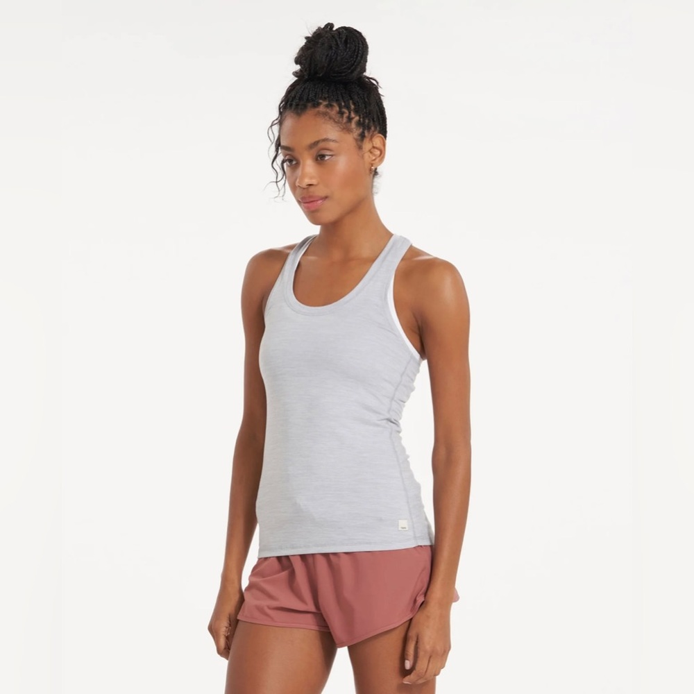 Vuori Lux Performance Tank Platinum Heather Medium